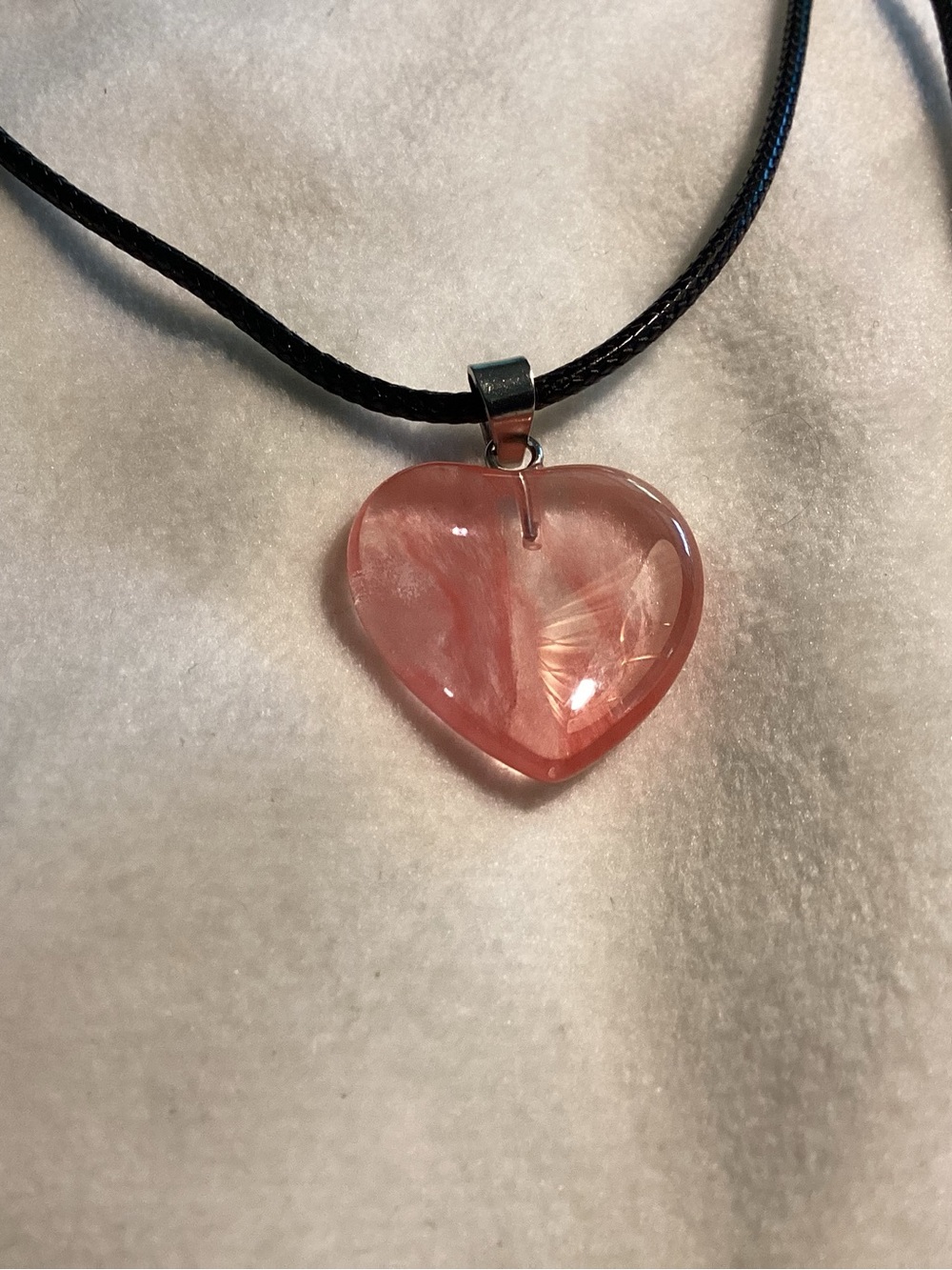 Pink Heart Pendant Necklace - Elegant Women's Jewelry
